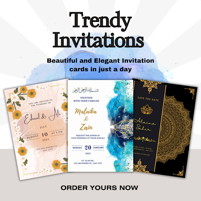 Gig Preview - Design wedding, party, events or birthday invitation cards