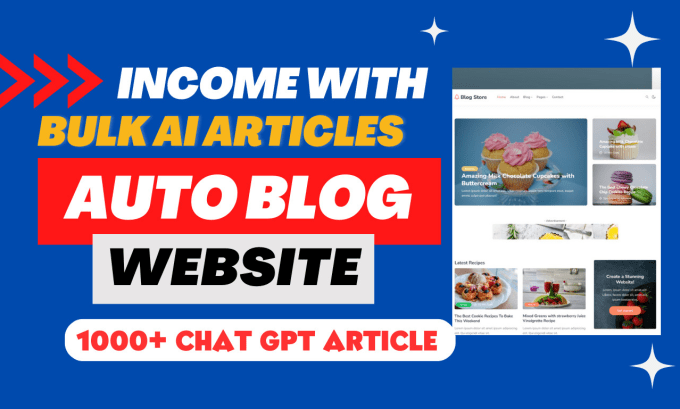 Gig Preview - Develop chatgpt ai auto blogging website with 1k articles for any niche