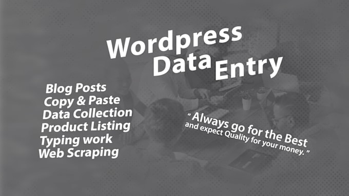 Gig Preview - Do professional wordpress data entry