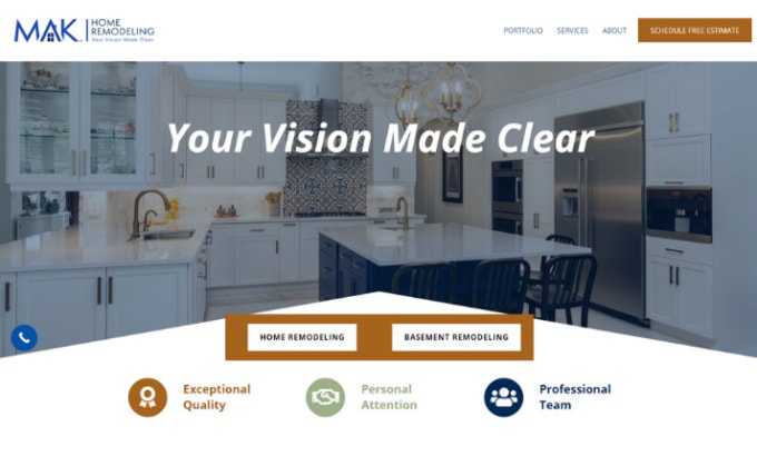 Gig Preview - Design home improvement website home remodeling website