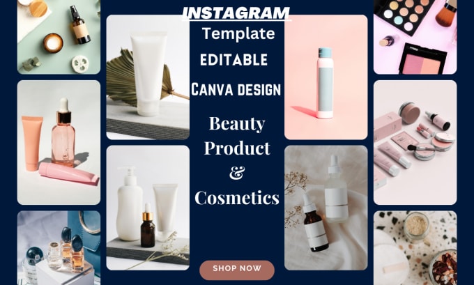 Gig Preview - And design instagram template posts for your cosmetic brand