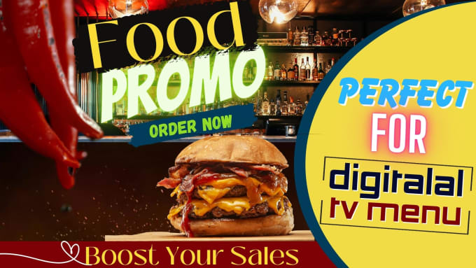 Gig Preview - Make restaurant promo, food promo video or TV menu design