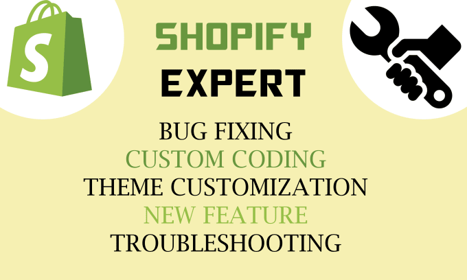 Gig Preview - Do shopify bug fix, shopify custom coding, shopify theme customization