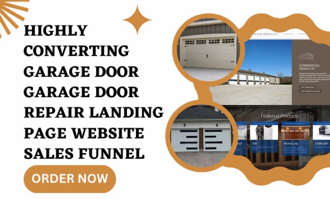 Gig Preview - Design garage door landing page garage door repair home security cctv website