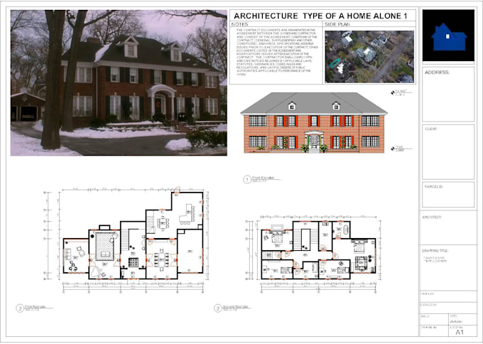 Gig Preview - Draw architectural 2d floor plans, elevation, section, roof plans in autocad