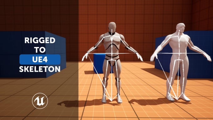 Gig Preview - Rig any character to the epic skeleton for unreal engine 4