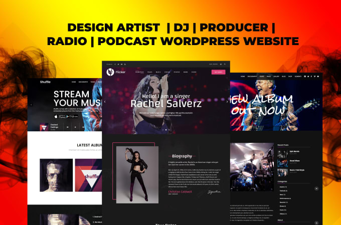 Gig Preview - Design a music epk,press kit website for artist, band, dj,episode, podcast