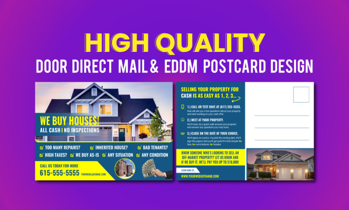 Gig Preview - Design artistic direct mail or eddm postcard for real estate