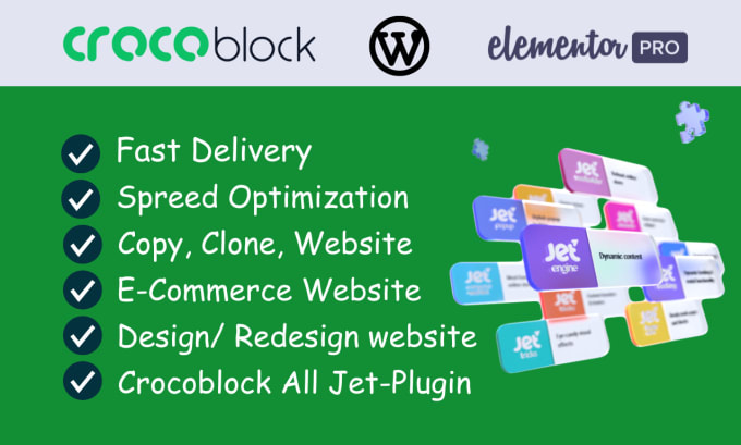 Gig Preview - Make dynamic wordpress website with crocoblock