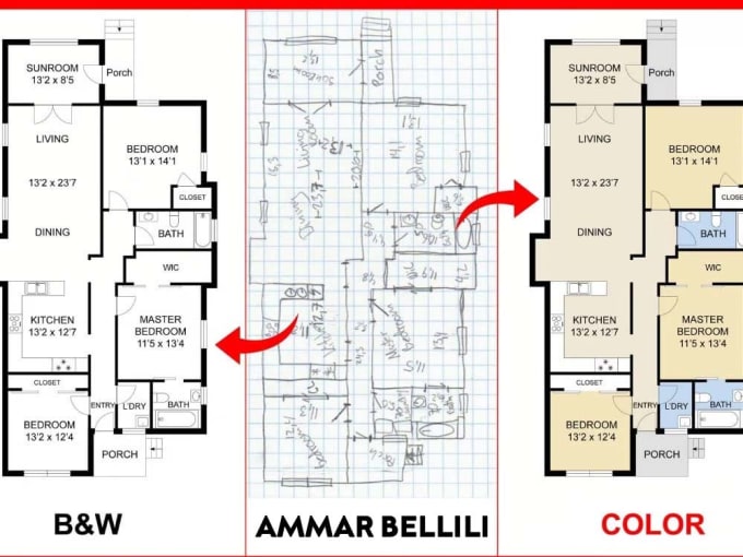 Gig Preview - Redraw your sketch floor plan