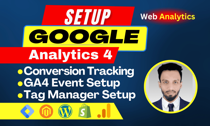 Gig Preview - Setup google analytics 4, ga4 ecommerce server side ads conversion tracking, GTM