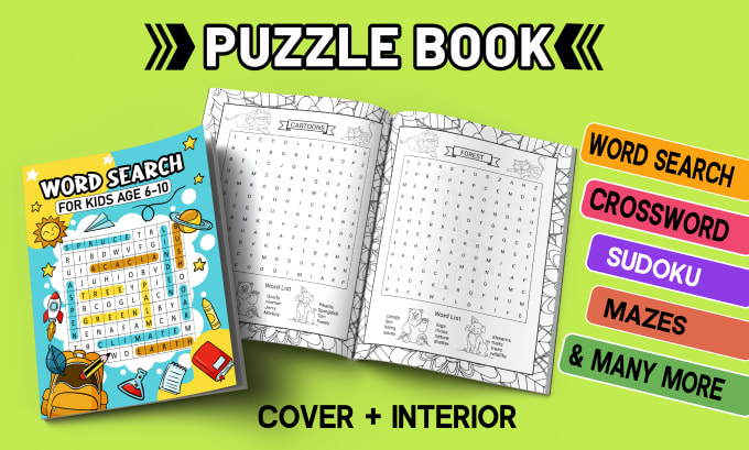 Gig Preview - Create puzzle book and medium content coloring book for KDP