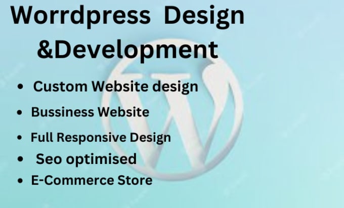 Gig Preview - Create professional wordpress website design and ecommerce website