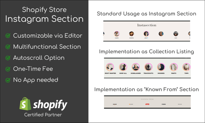 Gig Preview - Create an instagram carousel for your shopify store, no app