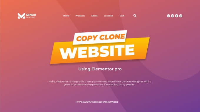 Gig Preview - Copy clone duplicate elementor website wordpress website clone