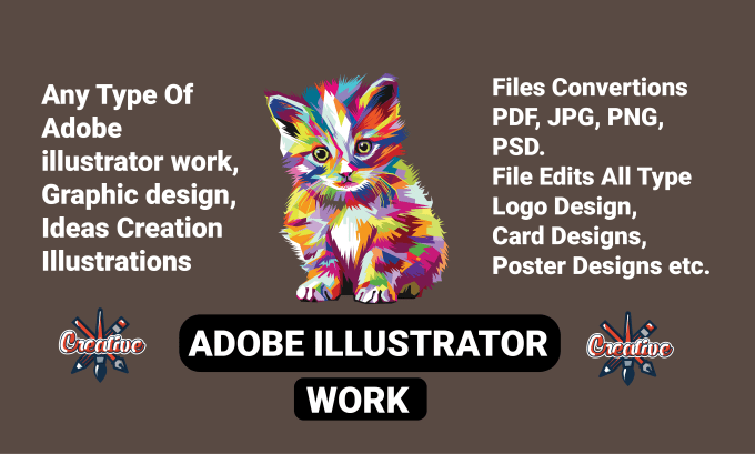 Gig Preview - Do any adobe illustrator work, graphic design, file edit, convert