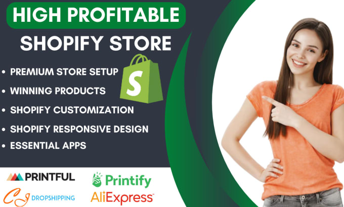 Gig Preview - Create you a professional shopify dropshipping store