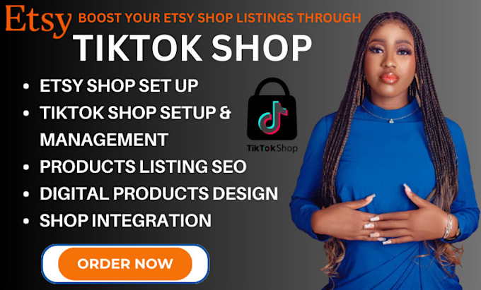 Gig Preview - Setup tiktok shop ads, tiktok shop affiliate for etsy shop digital product sales