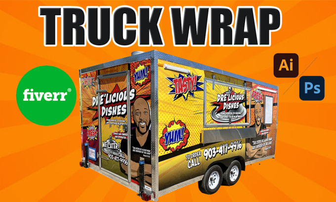 Bestseller - design stylish food trailer wrap, food truck wrap, or food van wrap design