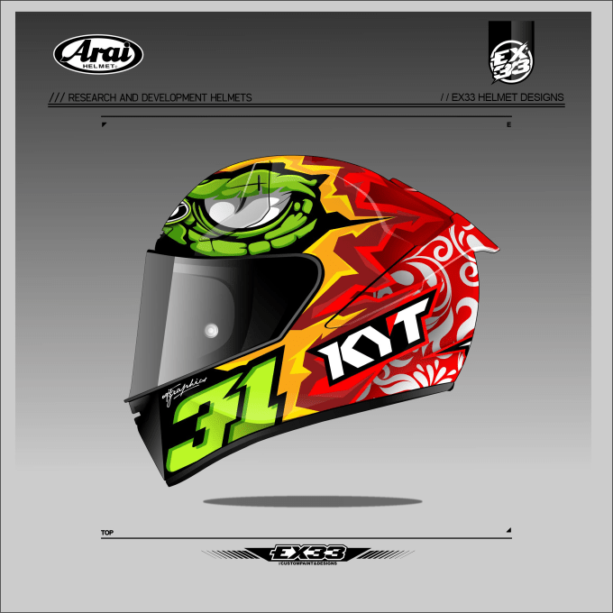 Gig Preview - Design a racing helmet for your paint job