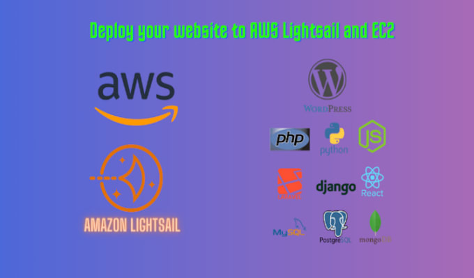 Gig Preview - Deploy PHP wordpress python nodejs app on aws ec2 lightsail