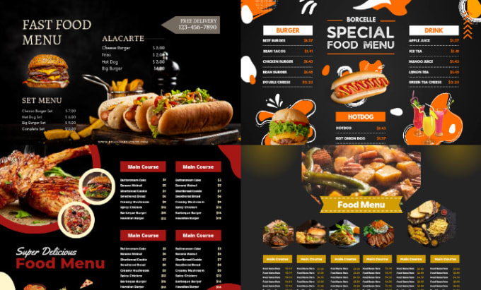 Gig Preview - Design eye catching restaurant food menu,  drink menu, food poster, brochure