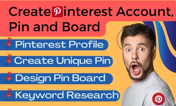 Gig Preview - Create a business pinterest account, pins and boards