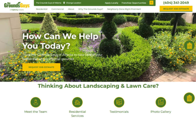 Gig Preview - Design landscaping website lawncare website gardening website