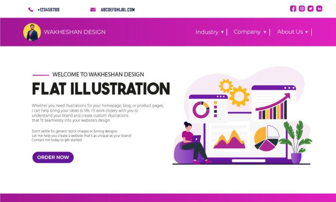 Gig Preview - Do clean and modern flat illustrations for websites and apps