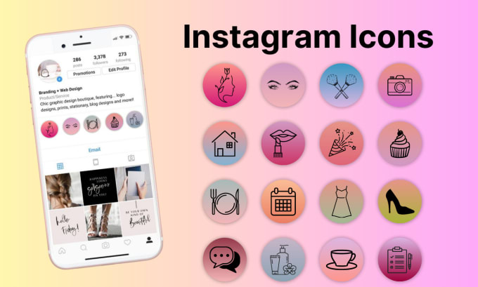 Gig Preview - Create instagram  story highlights cover icons design