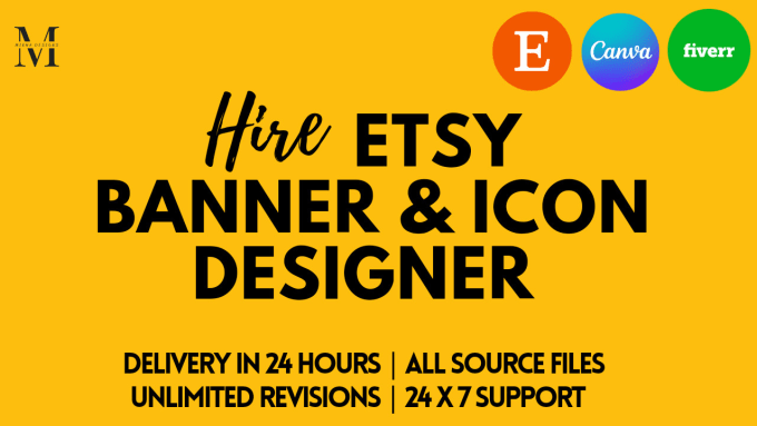 Gig Preview - Design etsy shop banner, shop icon, logo using canva