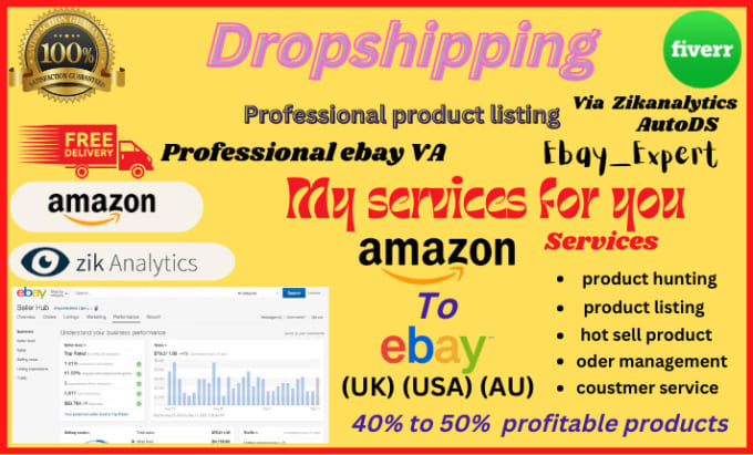 Gig Preview - Do amazon to ebay dropshipping a to z