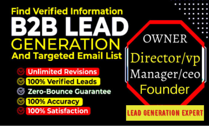 Gig Preview - B2b lead generation targeted lead generation google map lead generation experts