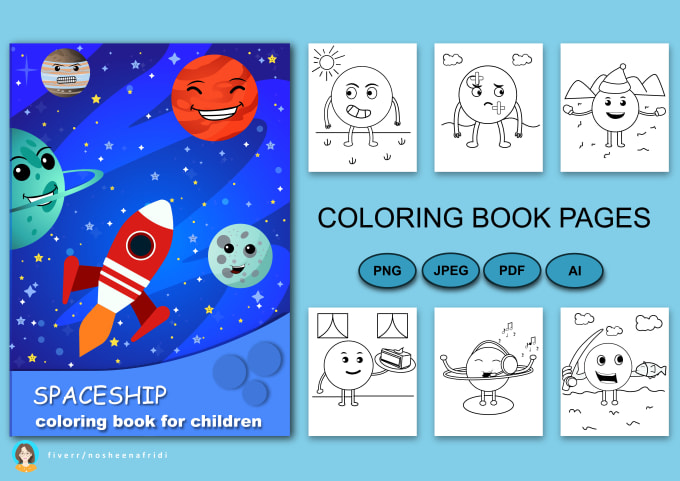 Gig Preview - Create professional children coloring book illustration