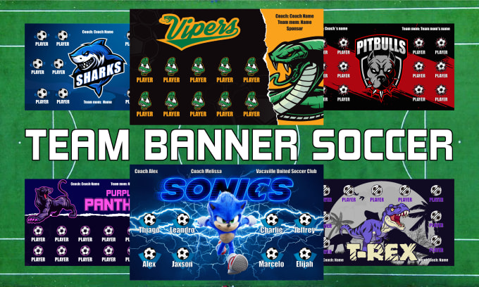 Bestseller - design soccer banner, team banner, poster soccer, pennant soccer