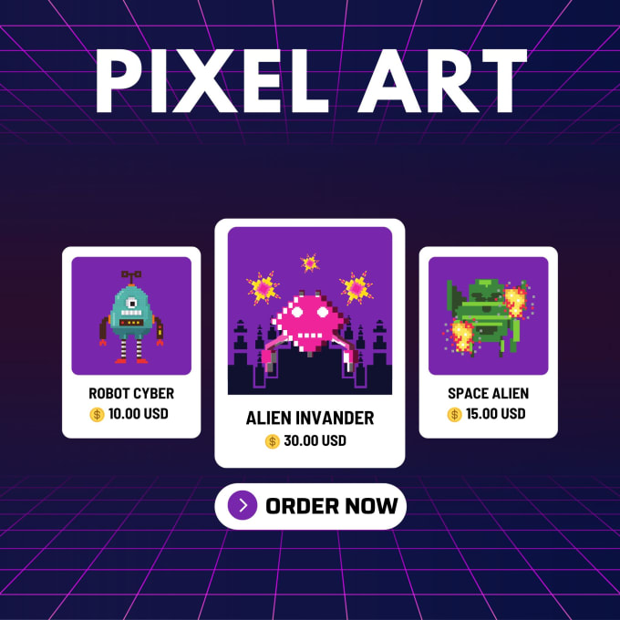 Bestseller - draw anime pixel art, anime pixel nft for your projects