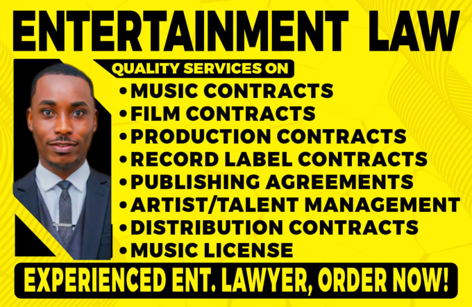 Gig Preview - Be your entertainment lawyer to draft  music and film contracts agreements