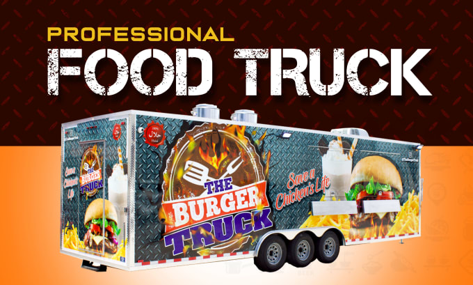 Gig Preview - Design professional truck wrap, food truck wrap trailer wrap, truck wrap