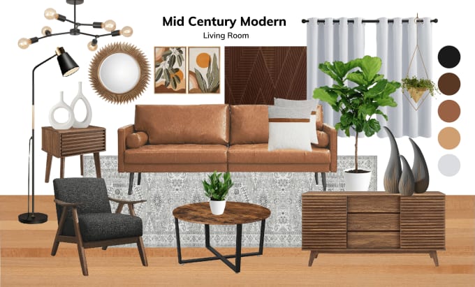 Gig Preview - Create interior moodboard and shopping list for your space