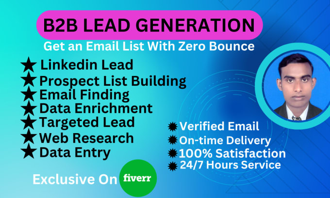 Gig Preview - Do b2b lead generation and data enrichment