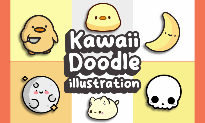 Gig Preview - Design kawaii chibi animal, character, sticker, vector illustration