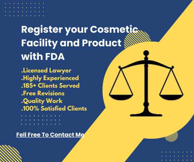 Gig Preview - Register your cosmetic facility and product with fda