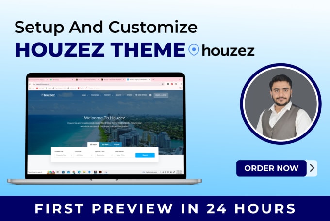 Gig Preview - Setup and customise houzez theme for real estate