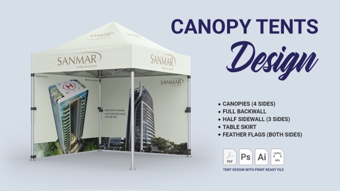 Gig Preview - Design custom canopy tents and banners for your business promotion