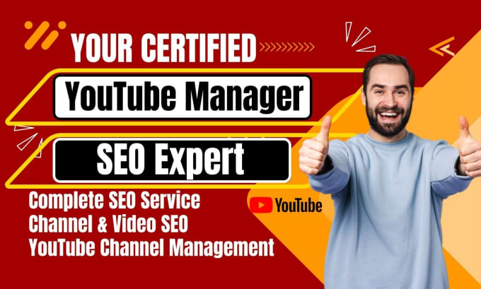 Gig Preview - Be your youtube channel manager and certified video SEO expert