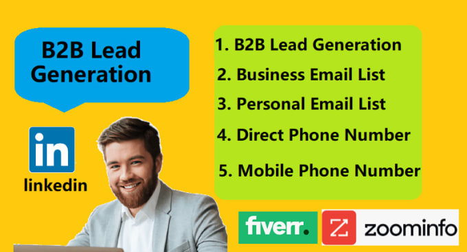 Gig Preview - B2b lead generation cell phone direct phone mobile phone number use tools lusha