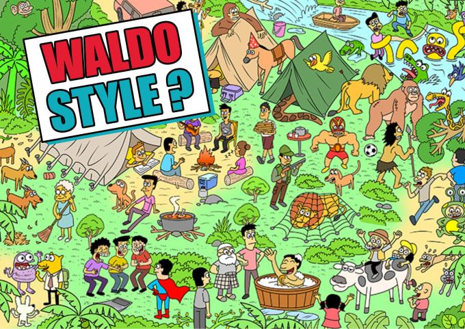 Gig Preview - Create cartoon vector map like where waldo