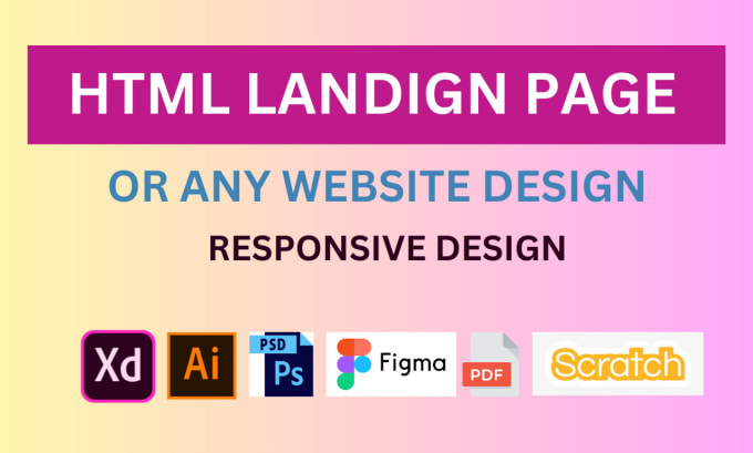 Gig Preview - Create responsive HTML landing page or any  website design