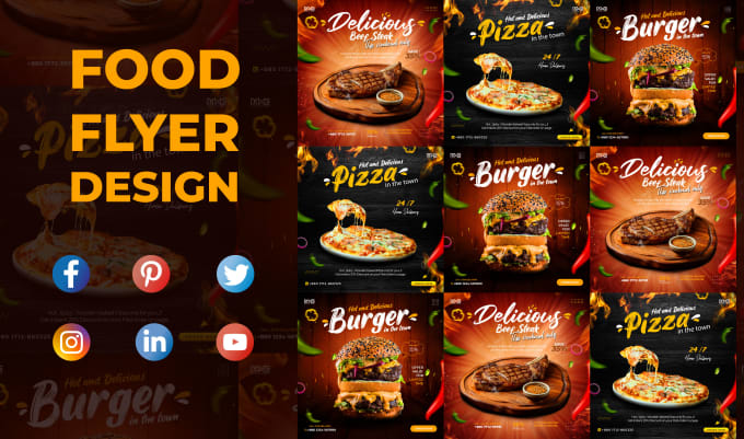 Gig Preview - Design food flyer, poster, restaurant menu, social media ads