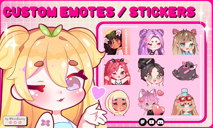 Bestseller - create cute custom emotes, stickers and sub badges for you